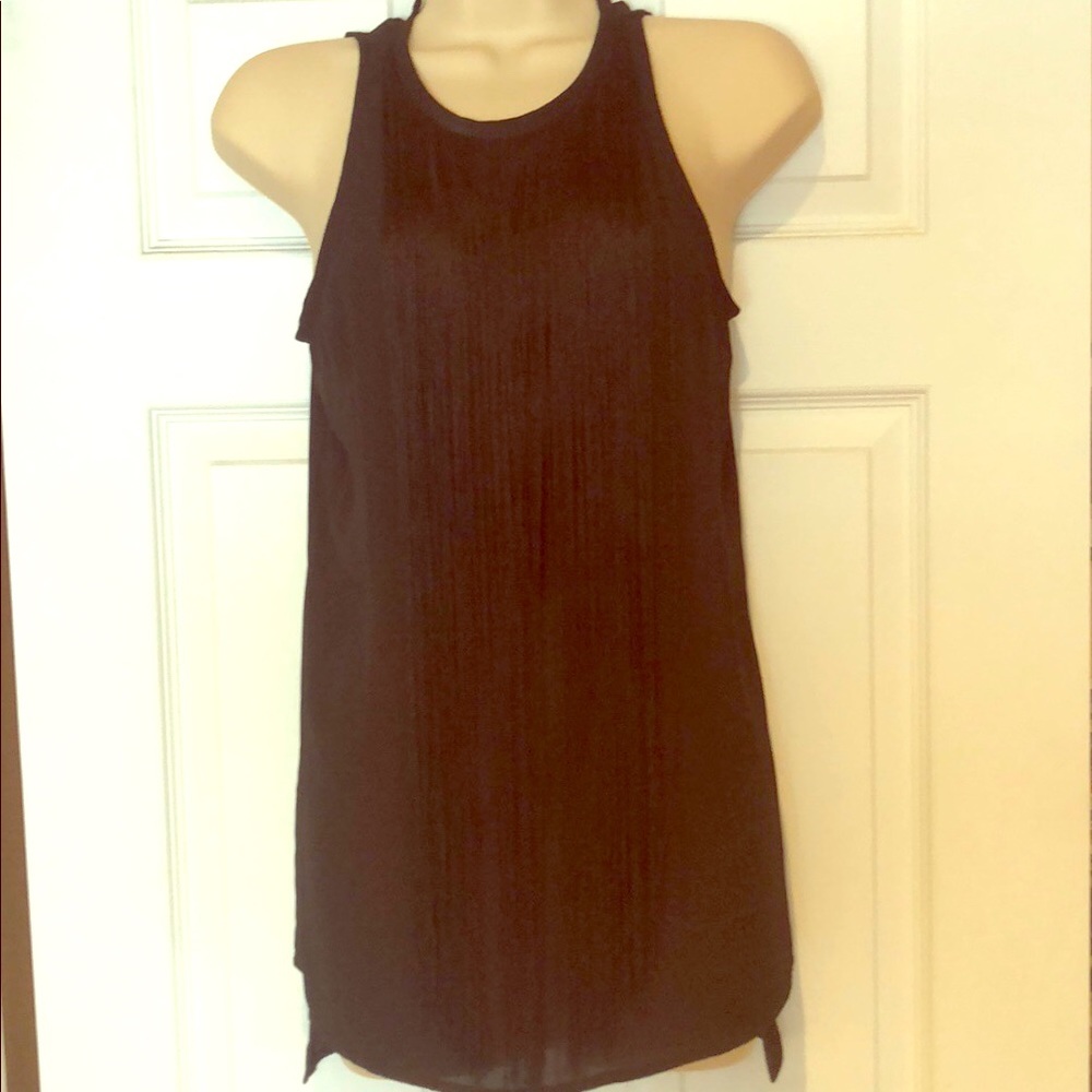 Express tank top with black fringe